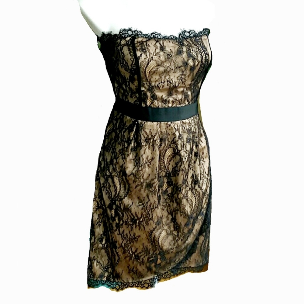 MM Couture Miss Me Black Lace Short Cocktail Formal Prom Dress Size Medium